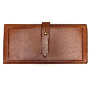 Madewell The Leather Post Wallet in English Saddle